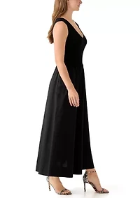Women's Twofer Solid Sweater Midi Dress
