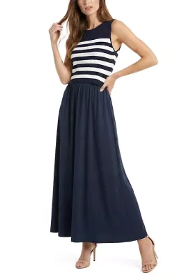 Women's Striped Twofer Sweater Dress