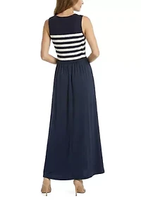 Women's Striped Twofer Sweater Dress