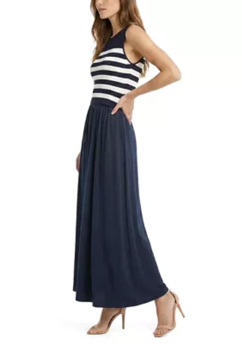 Women's Striped Twofer Sweater Dress