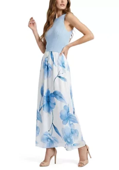 Women's Floral Twofer Sweater Dress