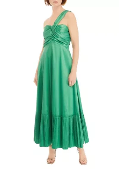 Women's Sleeveless One Shoulder Ruffle Hem Midi Dress