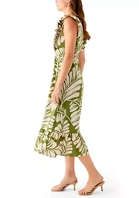 Women's V-Neck Ruffle Sleeve Patio Dress