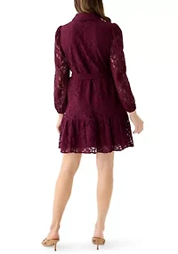 Petite Tiered Lace Shirtdress