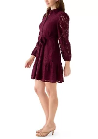 Petite Tiered Lace Shirtdress