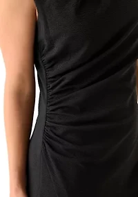 Women's Sleeveless Draped Neck Midi Dress