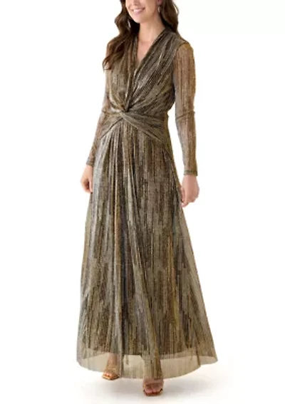 Plus Twist Front Maxi Long Sleeve Dress