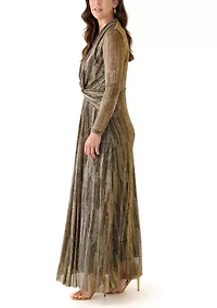 Plus Twist Front Maxi Long Sleeve Dress