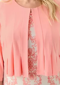 Plus 3/4 Sleeve Crew Neck Chandelier Print Jacket Dress
