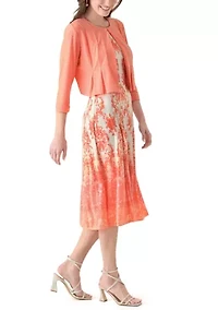 Women's 3/4 Sleeve Chandelier Print Jacket Dress