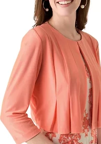 Women's 3/4 Sleeve Chandelier Print Jacket Dress