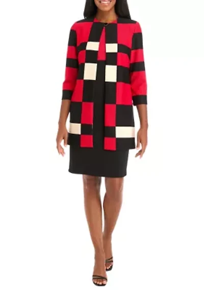 Women's Long Sleeve Printed Jacket Dress