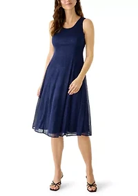 Women's 3/4 Sleeve Glitter Matte Jersey Dress and Jacket Set