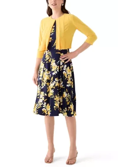 Women's Floral Dress and Jacket  Set