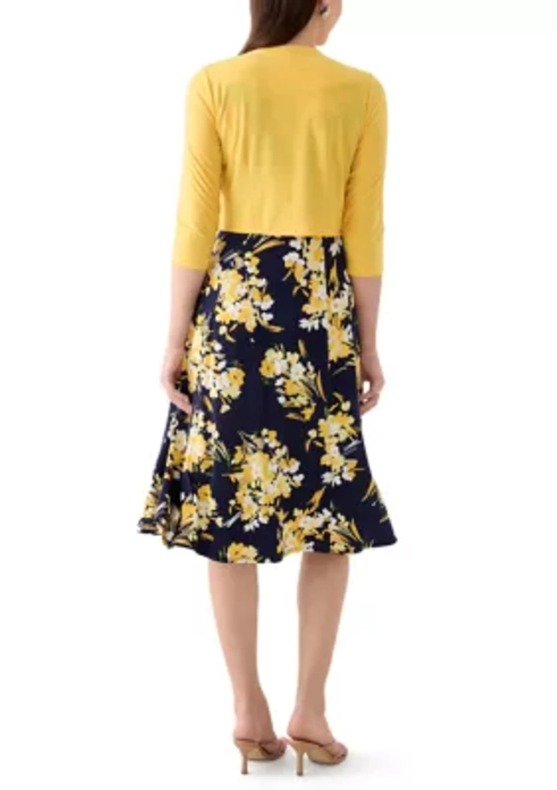 Women's Floral Dress and Jacket  Set