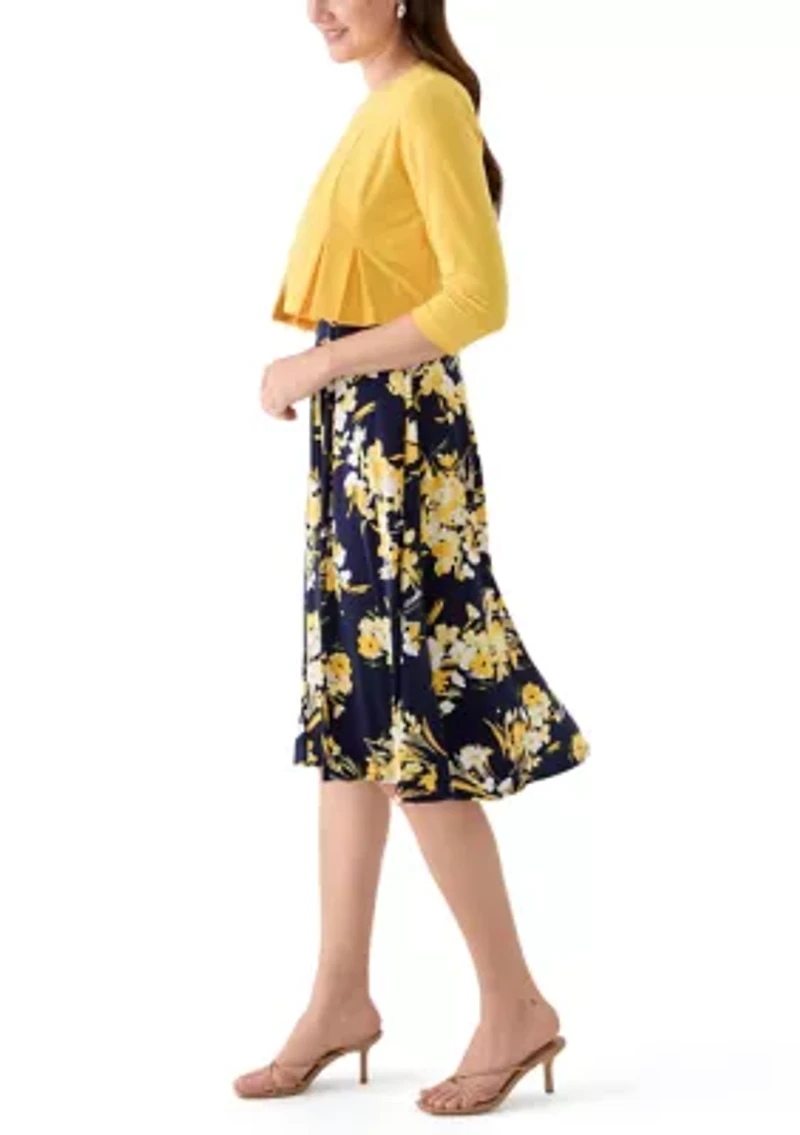 Women's Floral Dress and Jacket  Set