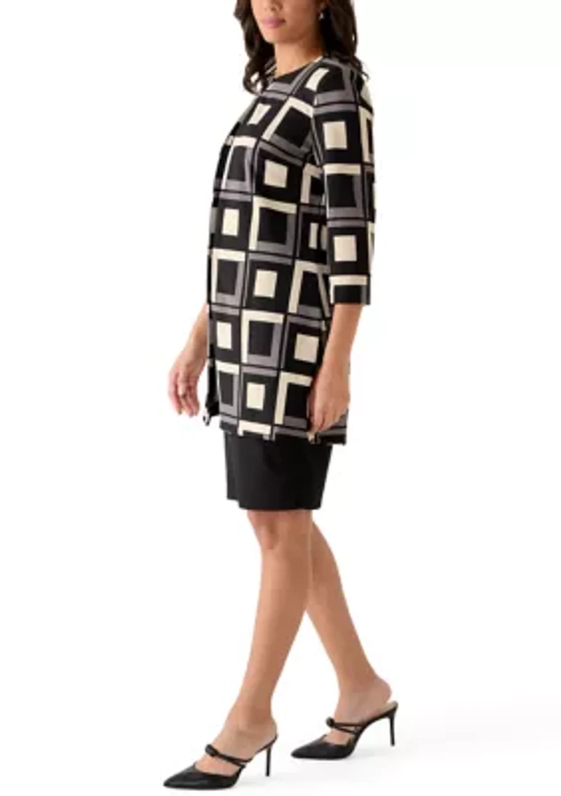 Women's Long Sleeve Printed Jacket Dress