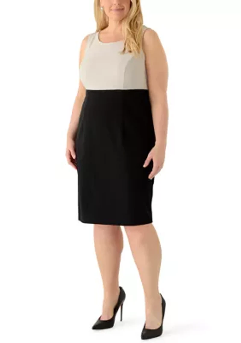 Plus Printed Scuba Knit Jacket Dress