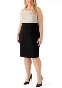 Plus Printed Scuba Knit Jacket Dress