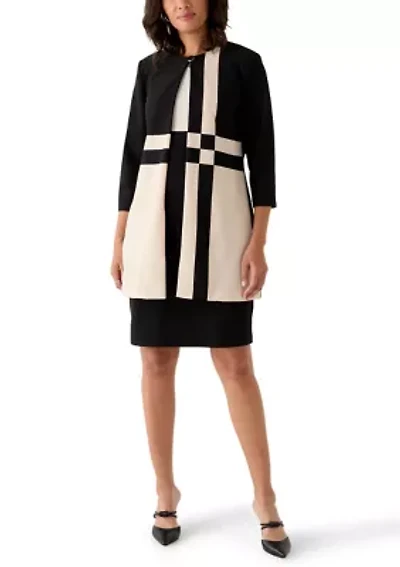 Women's Printed Scuba Jacket Dress