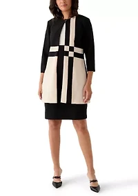 Women's Printed Scuba Jacket Dress