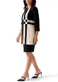 Women's Printed Scuba Jacket Dress