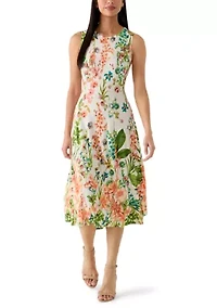 Women's Floral Printed Dress with Jacket