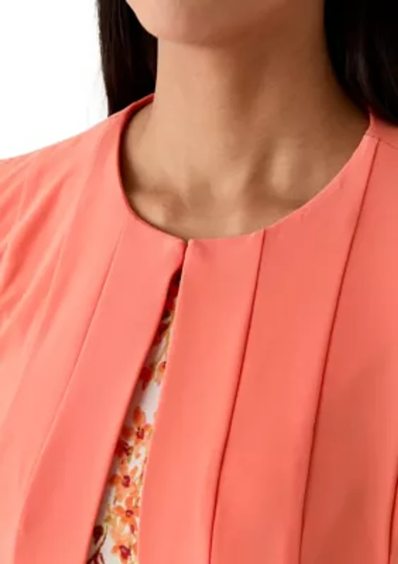 Women's Floral Printed Dress with Jacket