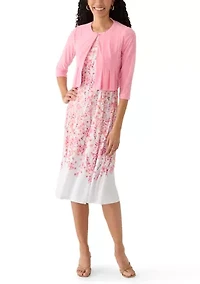 Women's Floral Print Dress and Jacket Set