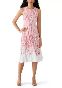 Women's Floral Print Dress and Jacket Set