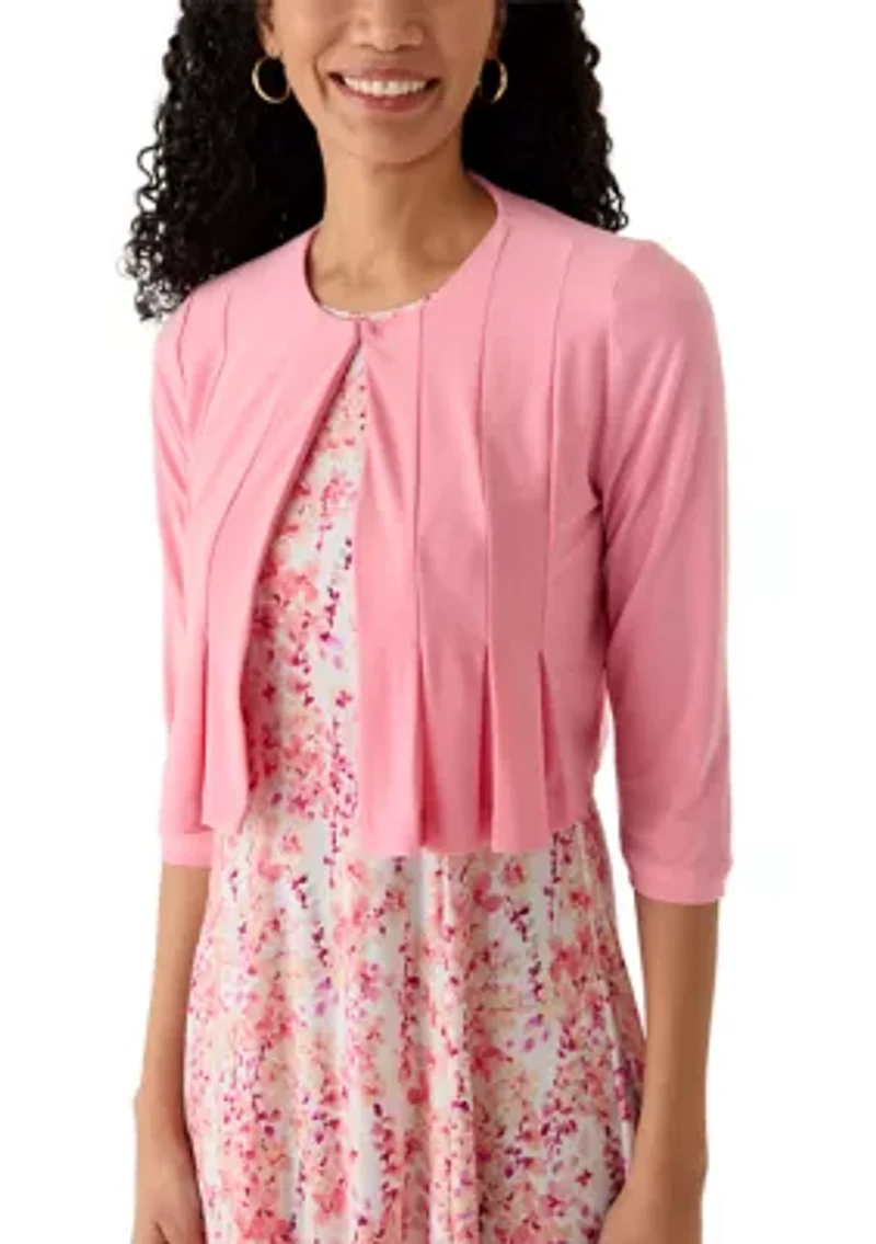 Women's Floral Print Dress and Jacket Set