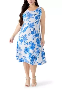 Plus 3/4 Sleeve Jacket and Dress Set