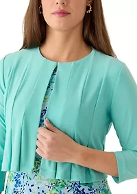 Women's Ditsy Floral Printed Jacket Dress Set