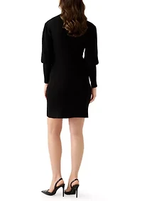 Women's Long Sleeve Mock Neck Slim Sweater Dress