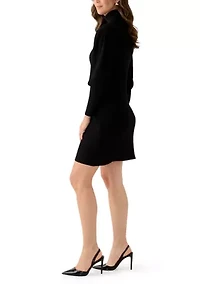 Women's Long Sleeve Mock Neck Slim Sweater Dress