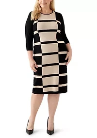 Plus Geo Print Sweater Sheath