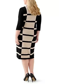 Plus Geo Print Sweater Sheath