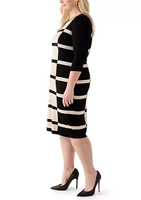 Plus Geo Print Sweater Sheath