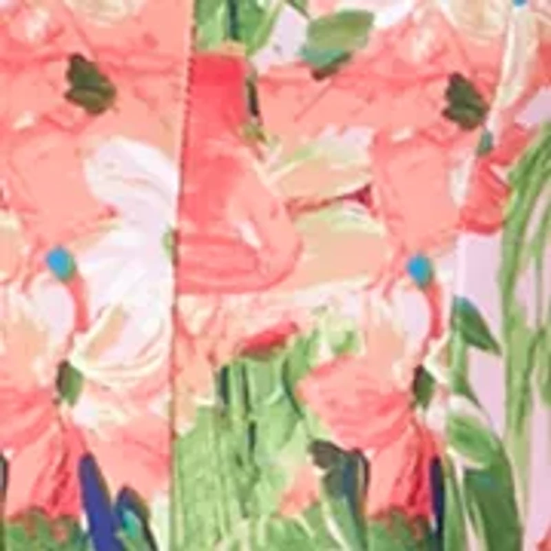 Plus Sleeveless Round Neck Ombré Floral Printed Dress