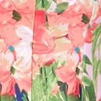 Plus Sleeveless Round Neck Ombré Floral Printed Dress