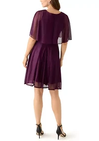 Women's Short Sleeve Crew Neck Chiffon Cocktail Dress