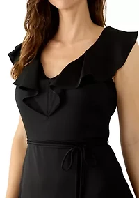 Women's V-Neck Tiered Ruffle Gown