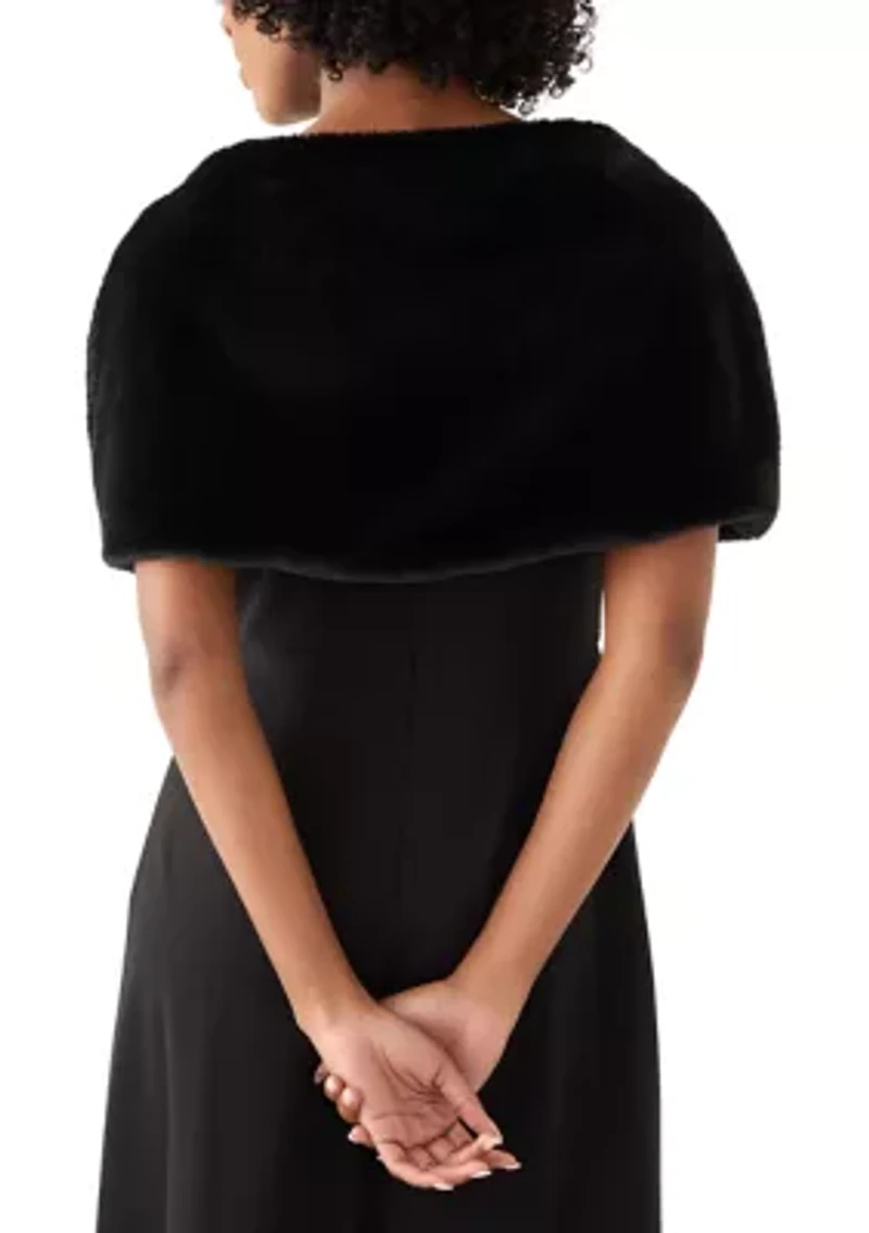 Women's Faux Fur Cape Topper