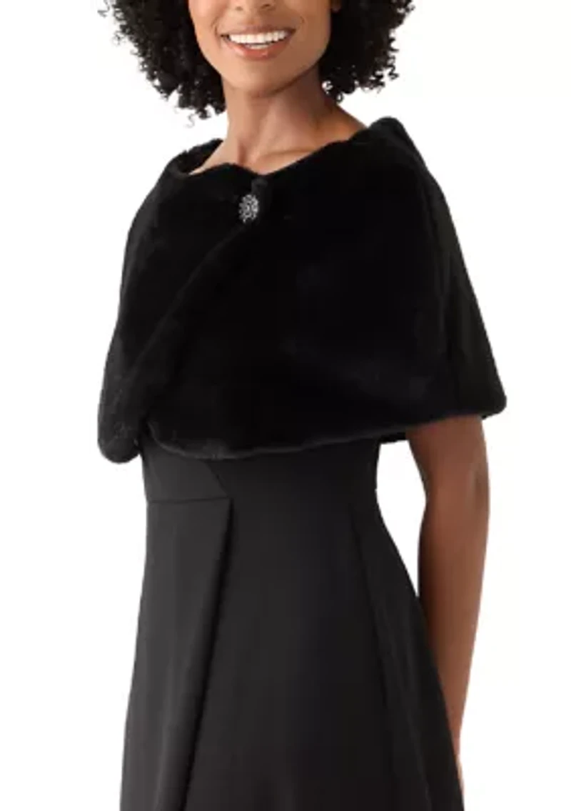 Women's Faux Fur Cape Topper