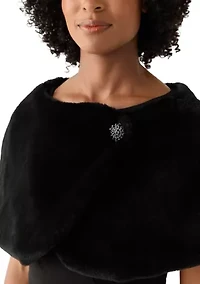 Women's Faux Fur Cape Topper