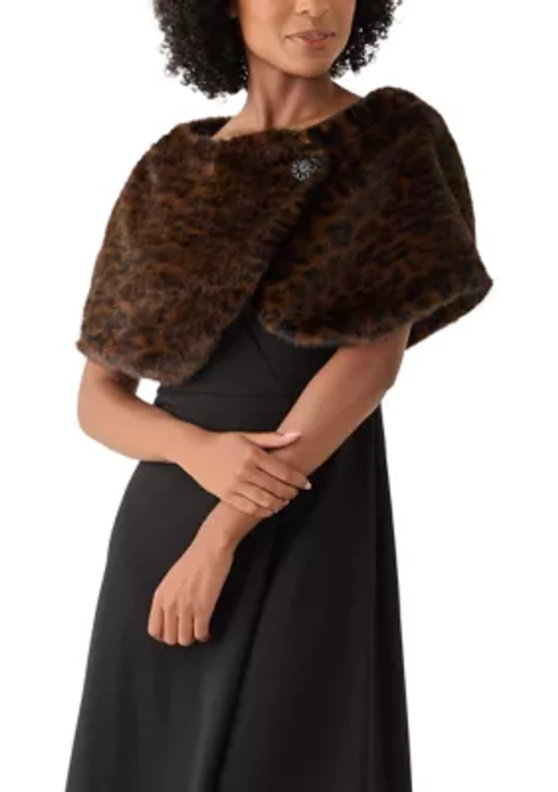 Women's Faux Fur Cape Topper