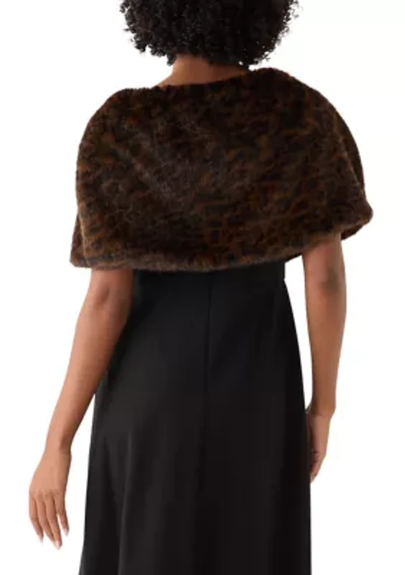 Women's Faux Fur Cape Topper