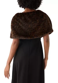 Women's Faux Fur Cape Topper
