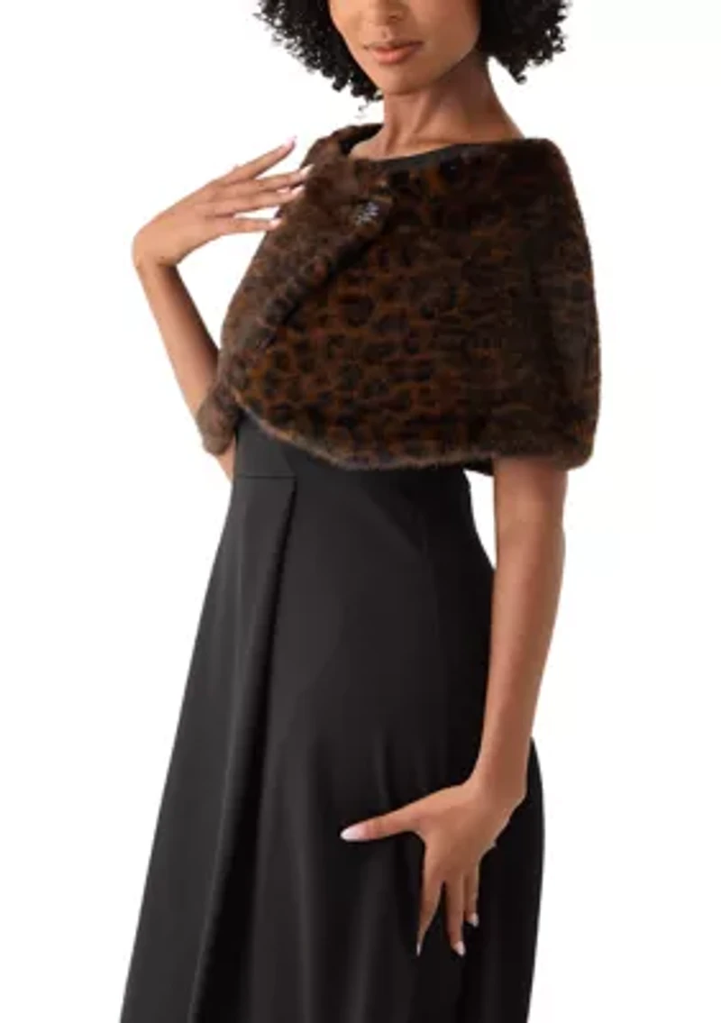 Women's Faux Fur Cape Topper