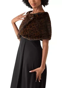 Women's Faux Fur Cape Topper